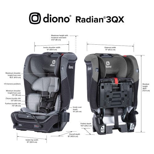 Diono Radian 3QX Latch AllinOne Convertible Car Seat