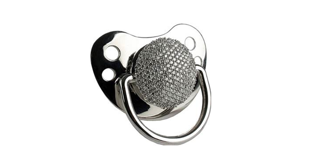 Funny Baby Products: Gold & Diamond Pacifier | Pish Posh Baby