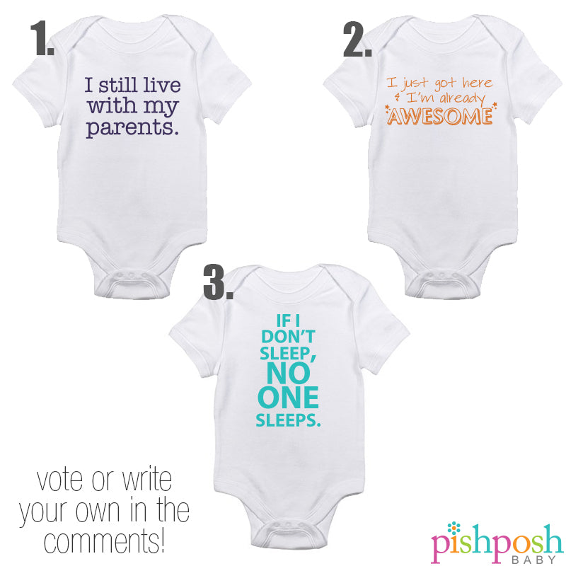 Which onesie should we make first?