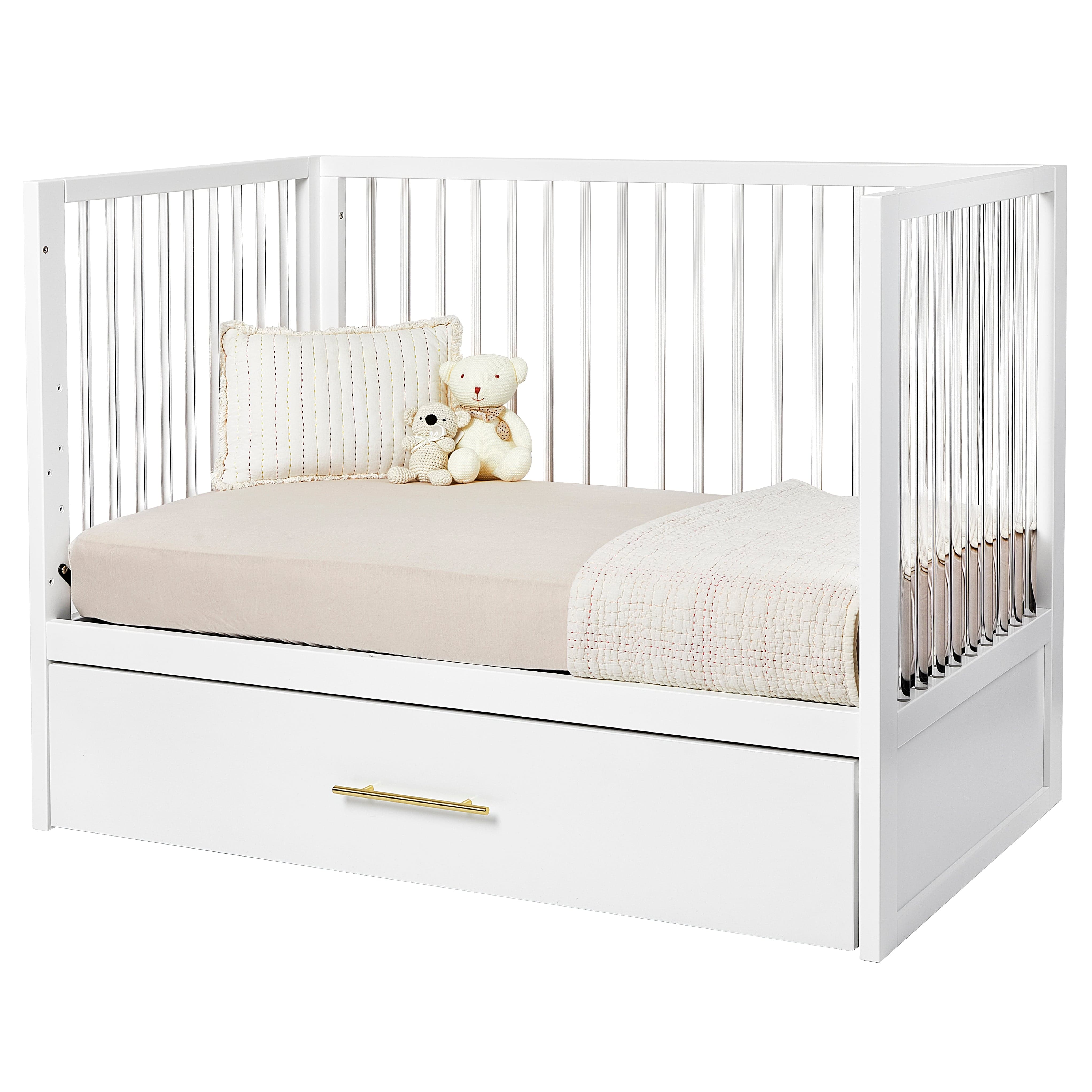 Hush Crib with Trundle Gold Handle