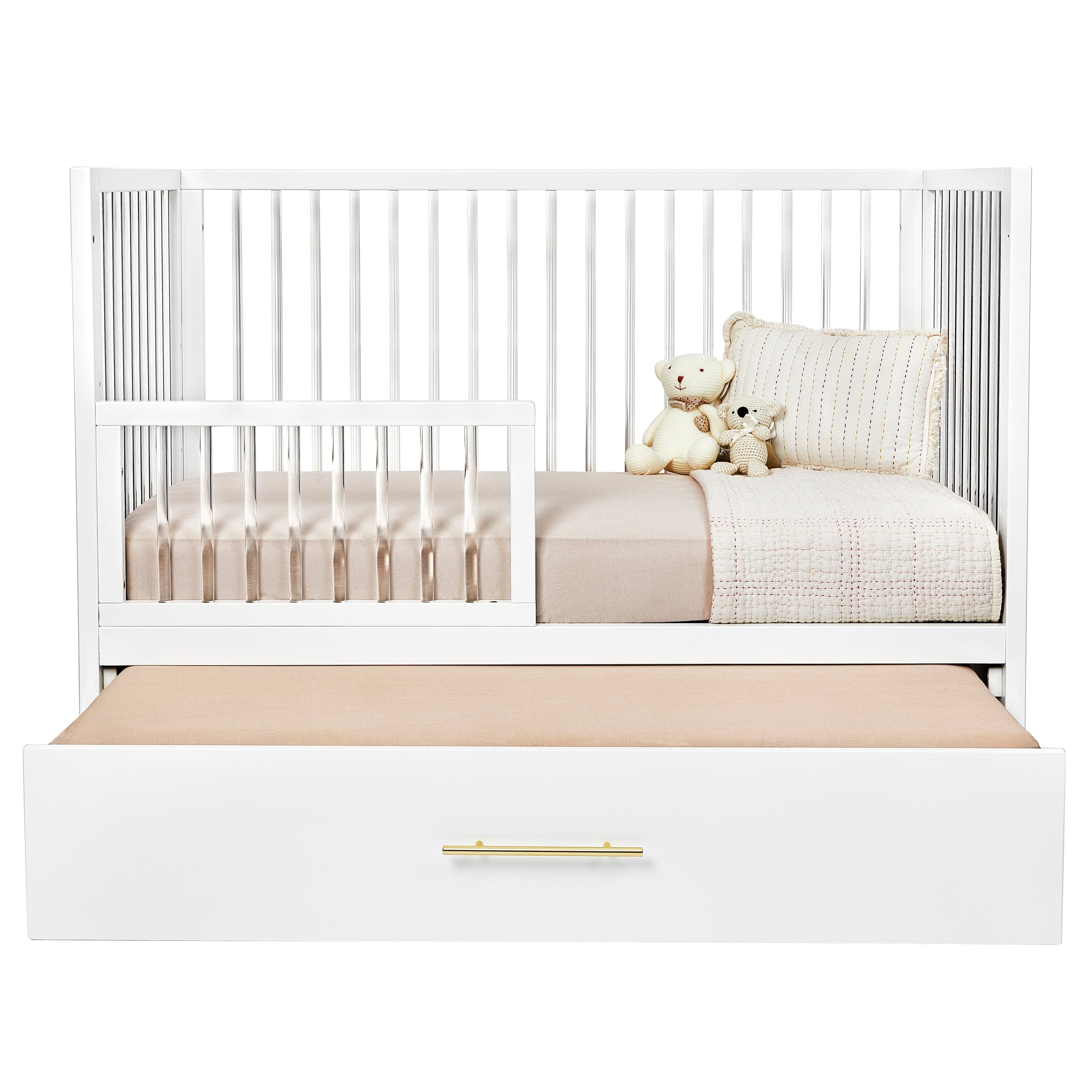 Hush Crib with Trundle Gold Handle