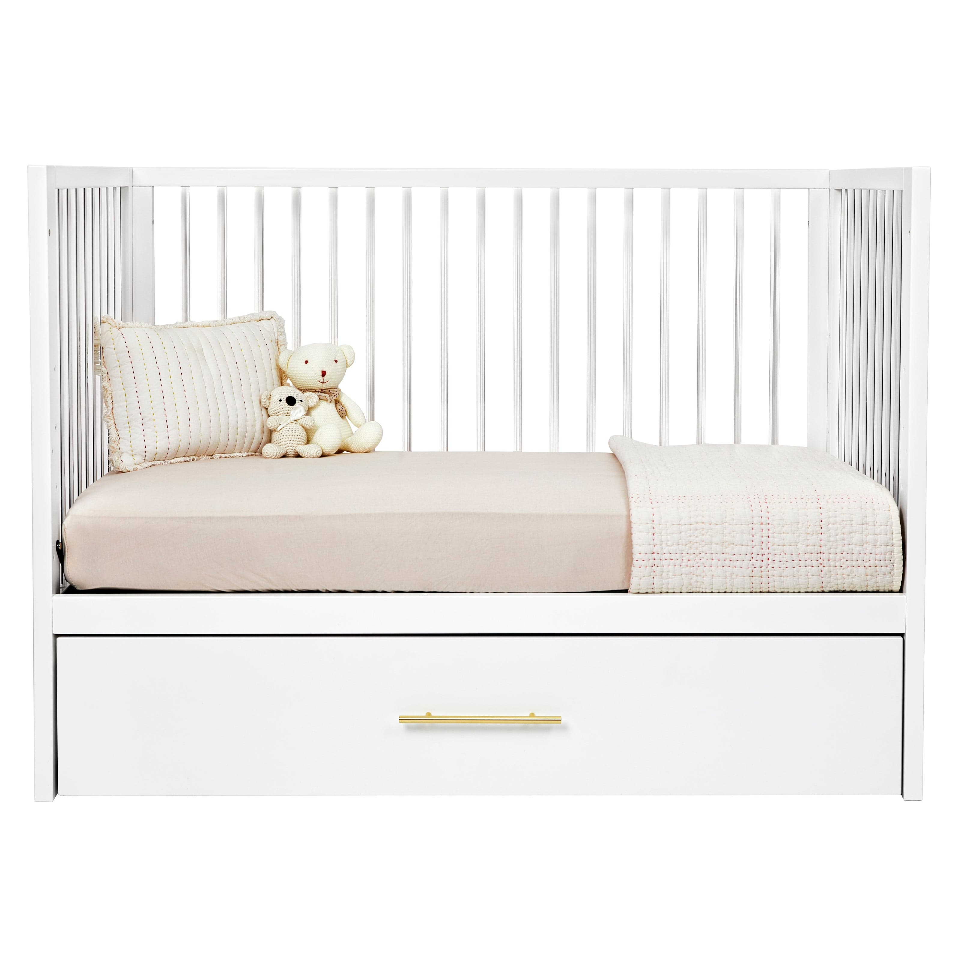 Hush Crib with Trundle Gold Handle