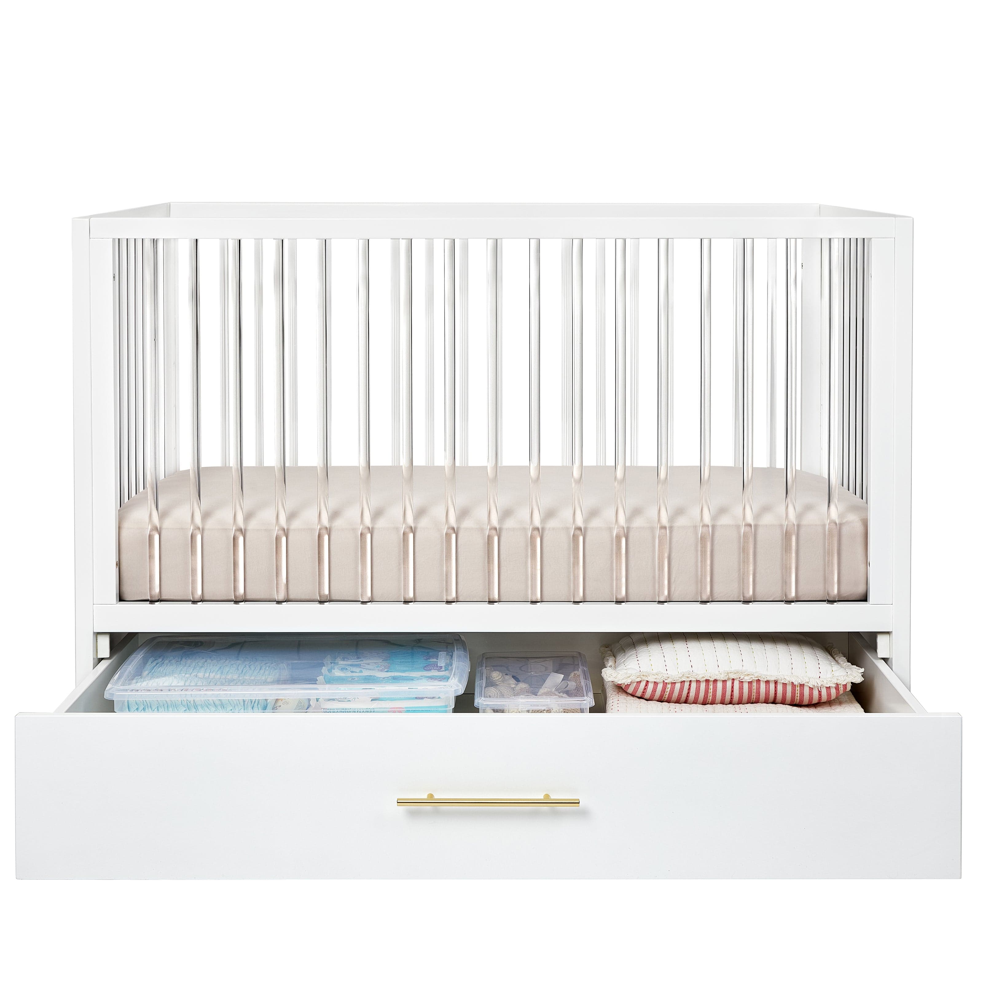 Hush Crib with Trundle Gold Handle