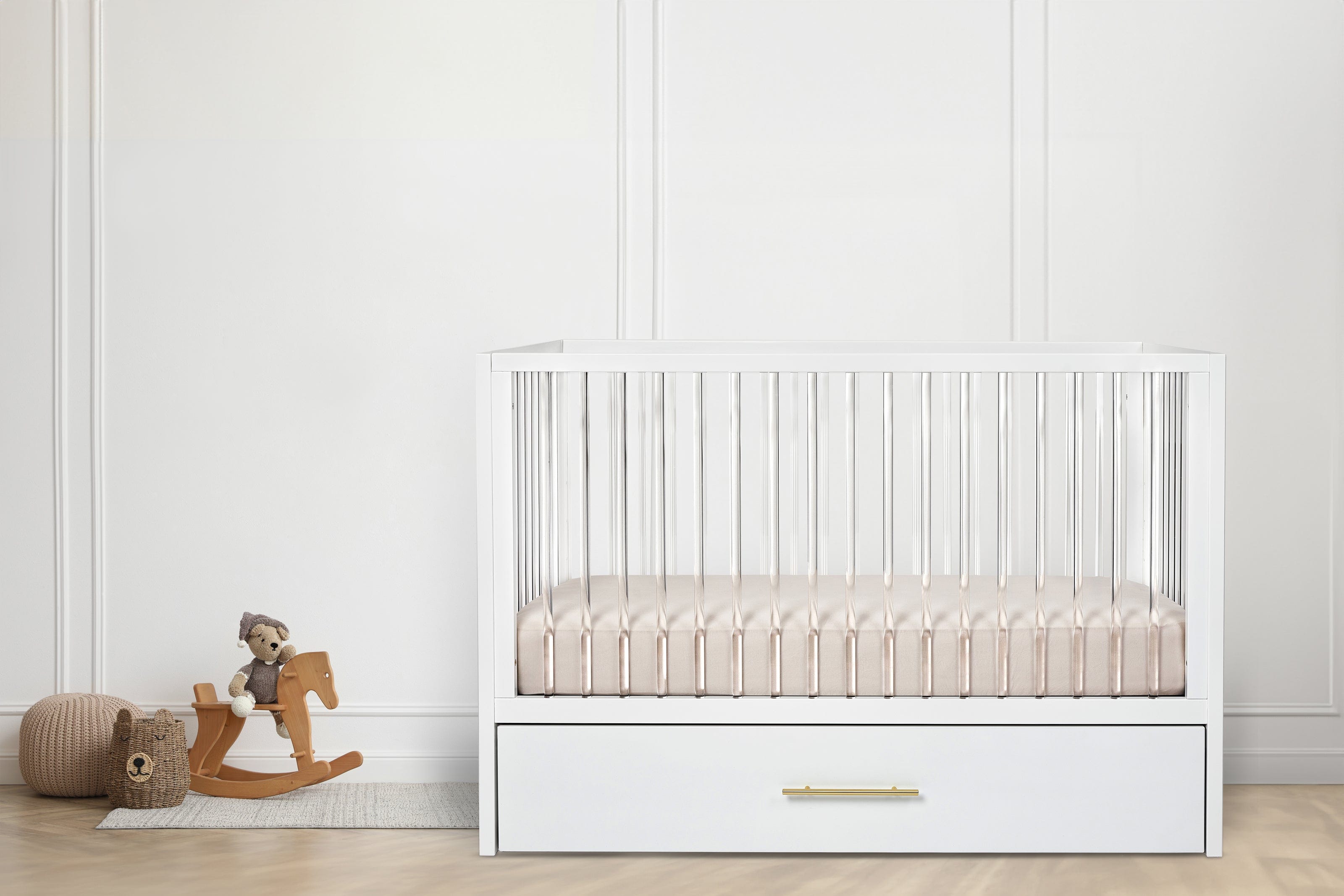 Hush Crib with Trundle Gold Handle