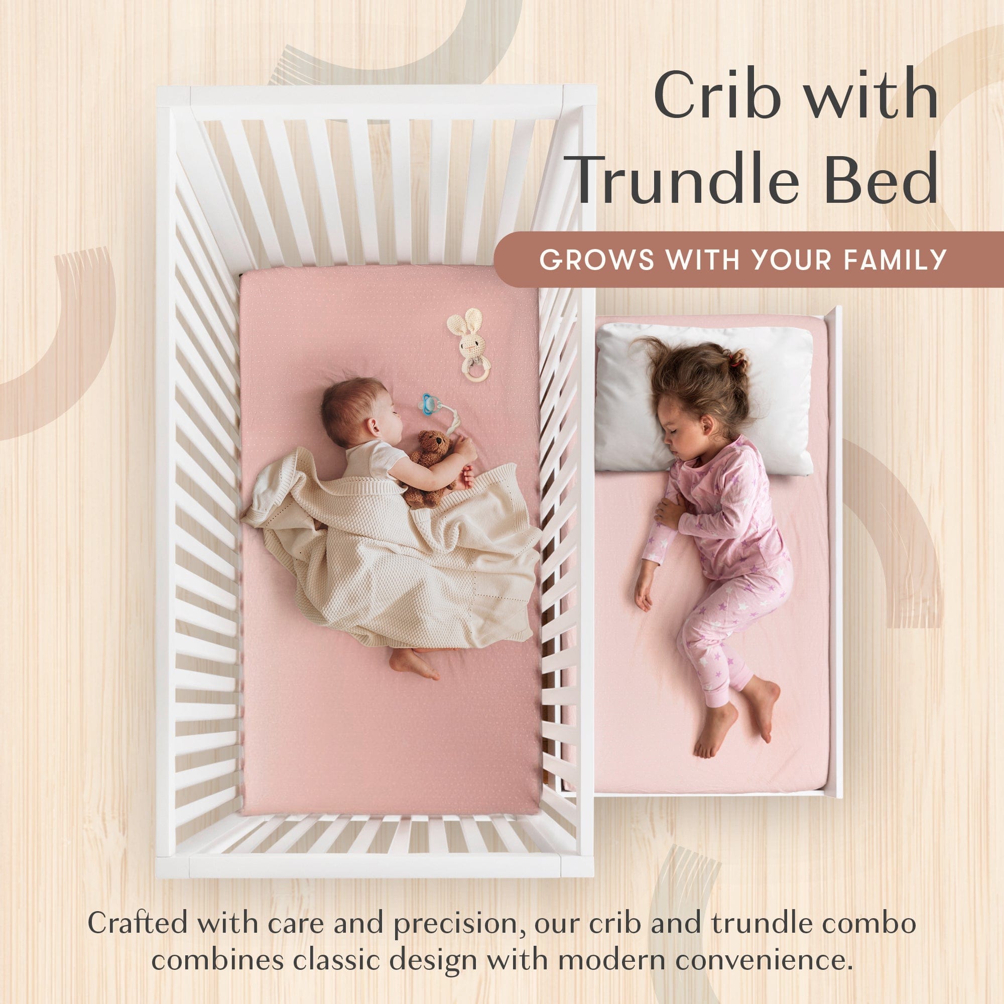 Hush Crib with Trundle Gold Handle