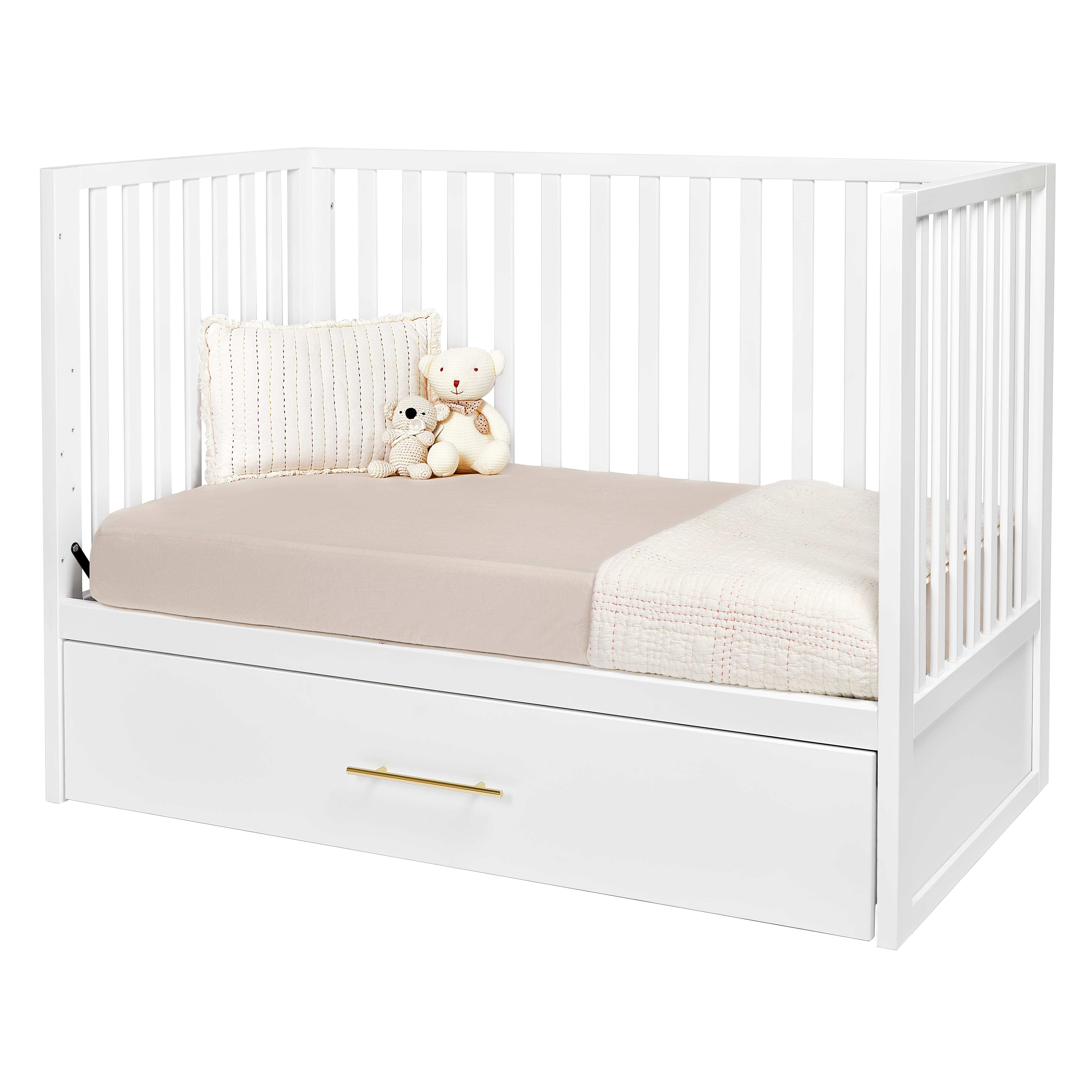 Hush Crib with Trundle Gold Handle