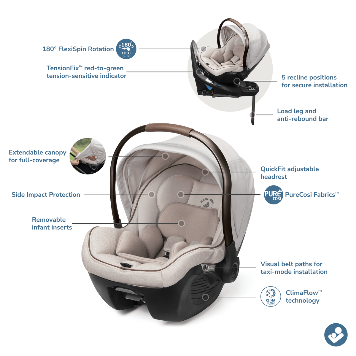 Maxi Cosi Peri ™ 180° Rotating Infant Car Seat | Pish Posh Baby