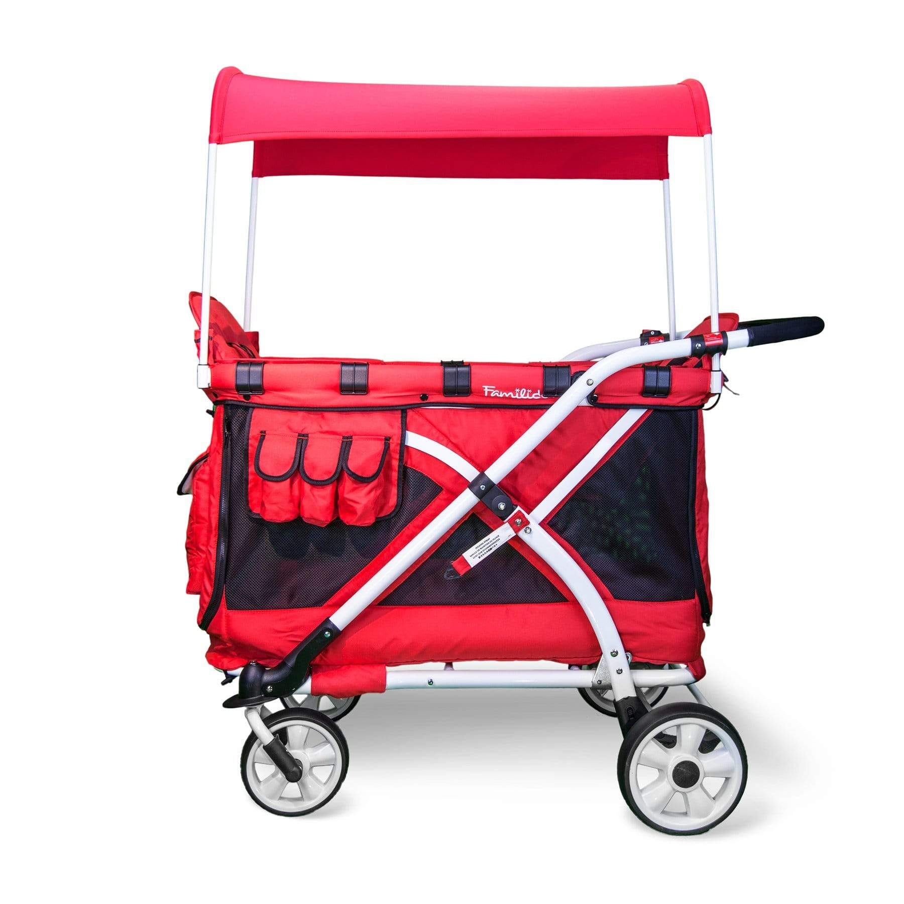 Wonderfold Wagon MJ04 Familidoo Multi Function 2 Seater Stroller Wagon Chariot Milioo Red